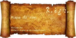 Kupa Áron névjegykártya