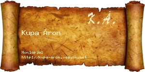 Kupa Áron névjegykártya